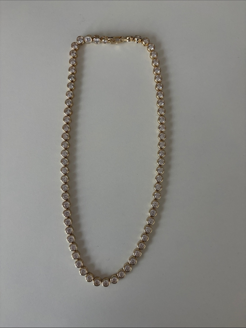 Kendra Scott Gold and Clear Crystal Tennis Necklace
